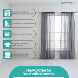 "Neel Blue Voile Curtains Slot Top, 2 Curtains, Grey - 56"" Width X 90"" Drop" - thumbnail 3