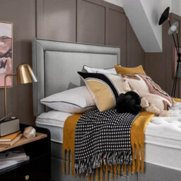 Xample Silentnight Malvern Fabric Headboard In Slate Grey Stylish Padded Panel Design Single, Double, King & Super King Sizes - thumbnail 2