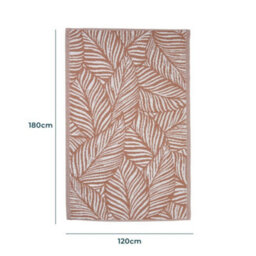 Jack Stonehouse Outdoor Plastic Rug Wool-Look Anti-Slip Durable Garden Patio Conservatory Carpet Mat - Rust Leaf - thumbnail 2