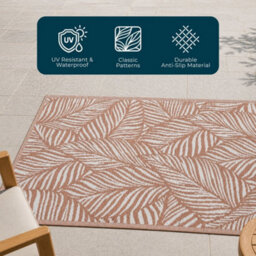 Jack Stonehouse Outdoor Plastic Rug Wool-Look Anti-Slip Durable Garden Patio Conservatory Carpet Mat - Rust Leaf - thumbnail 3