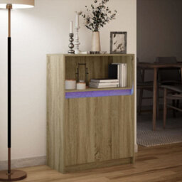 Berkfield Sideboard With Led Sonoma Oak 72X34X100 Cm Engineered Wood - thumbnail 5