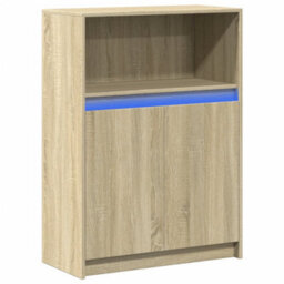 Berkfield Sideboard With Led Sonoma Oak 72X34X100 Cm Engineered Wood - thumbnail 3