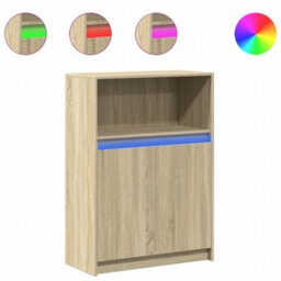 Berkfield Sideboard With Led Sonoma Oak 72X34X100 Cm Engineered Wood - thumbnail 2