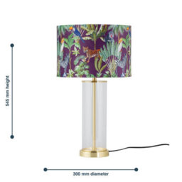 First Choice Lighting Aura - Satin Brass Table Lamp With Safari Velvet Shade - thumbnail 9