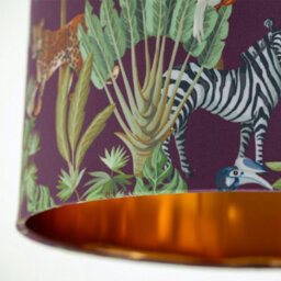 First Choice Lighting Aura - Satin Brass Table Lamp With Safari Velvet Shade - thumbnail 2