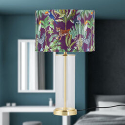 First Choice Lighting Aura - Satin Brass Table Lamp With Safari Velvet Shade - thumbnail 7