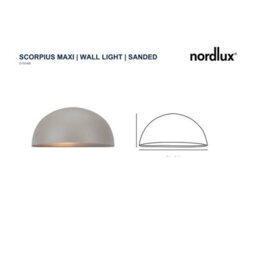 Nordlux Scorpius Outdoor Garden Entrance Way Maxi Wall Light In Sanded 27Cm Width - thumbnail 3