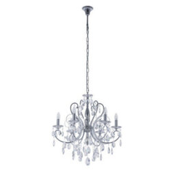 Luminosa Lighting Luminosa Classic Chandeliers Chrome 6 Light  With Crystal Shade, E14 - thumbnail 2