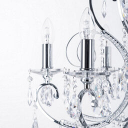 Luminosa Lighting Luminosa Classic Chandeliers Chrome 6 Light  With Crystal Shade, E14 - thumbnail 3