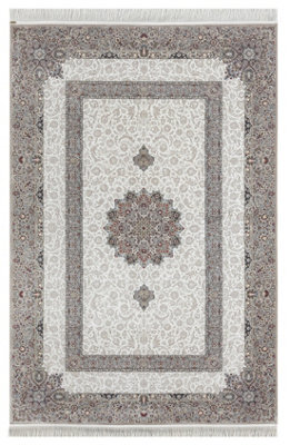 MiHOMEUK Minyatur Premium Quality V0233B Light Vizon/white Abstract Modern Turkish Area Rug - 80 X 150 Cm - image 1