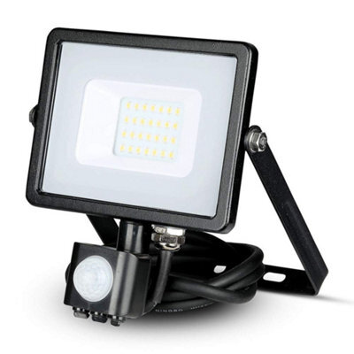 V-Tac 20W Samsung Led Floodlight With Motion Sensor And Manual Lock - 4000K Black Ip65