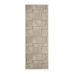 Melrose Eden Patches Taupe Stripes Indoor Outdoor Area Runner Rug 3mm Pile Height - 67/200Cm - thumbnail 5