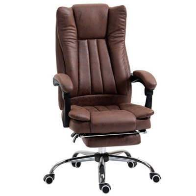 Brown Executive Office Chair Computer Swivel Chair For Home With Arm, Footrest - image 1