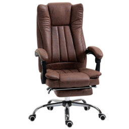 Brown Executive Office Chair Computer Swivel Chair For Home With Arm, Footrest - thumbnail 1