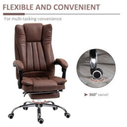 Brown Executive Office Chair Computer Swivel Chair For Home With Arm, Footrest - thumbnail 5