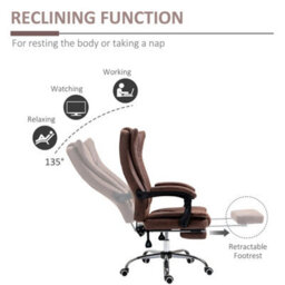 Brown Executive Office Chair Computer Swivel Chair For Home With Arm, Footrest - thumbnail 4