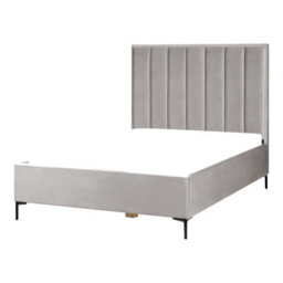 Beliani Ottoman Bed Velvet Sezanne 140 X 200 Cm (Eu Double) Light Grey - thumbnail 5