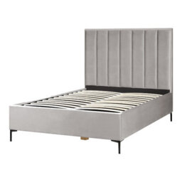 Beliani Ottoman Bed Velvet Sezanne 140 X 200 Cm (Eu Double) Light Grey - thumbnail 7