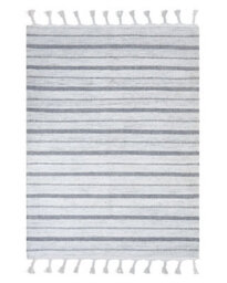 Wyld And Coco Handwoven Recycled Stripe Area Rug 140 X 200 Cm - Off-White Modern Flat-Woven - thumbnail 1