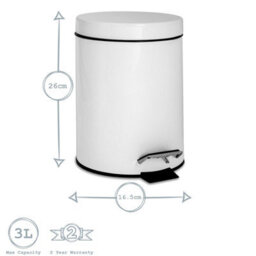 Harbour Housewares Round Toilet Brush & Bin Set - White - thumbnail 5