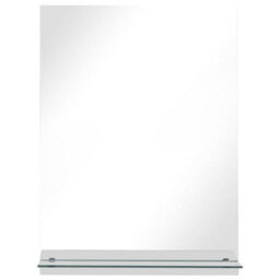 Berkfield Wall Mirror With Shelf 50X70 Cm Tempered Glass - thumbnail 3