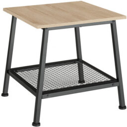 Tectake Bedside Table Bedford - Industrial Style, With Shelf And Grid Shelf, 45.5 X 45 X 47 Cm - Industrial Wood Light, Oak Sonoma - thumbnail 1