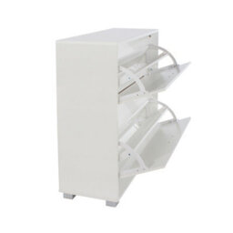 Core Products Lido White Gloss 2 Door Shoe Cabinet, H84.0Cm X W80.0Cm X D30.0Cm - thumbnail 4
