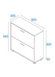 Core Products Lido White Gloss 2 Door Shoe Cabinet, H84.0Cm X W80.0Cm X D30.0Cm - thumbnail 6