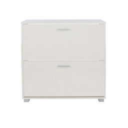 Core Products Lido White Gloss 2 Door Shoe Cabinet, H84.0Cm X W80.0Cm X D30.0Cm - thumbnail 2