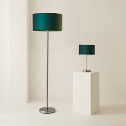 Valuelights Charles Chrome Floor Lamp With Green Velvet Shade - thumbnail 7