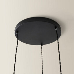 Valuelights Akira Black 3 Way Hanging Pendant Ceiling Light With Pleated Lampshade - Led Bulbs Included - thumbnail 6