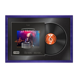 "AK Frames 25X17"" Purple Classic Vinyl Record Frame With Black Mount For 12 Inch Lp Cover & Disc - Overlapped Design" - thumbnail 1