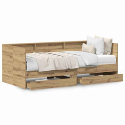 Berkfield Daybed With Drawers Artisan Oak Engineered Wood 90 X 190 Cm - thumbnail 4