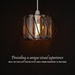 Metal Wire Cage Ceiling Light Shade Easy Fit Lamp Shade, Ceiling Hanging Indoor Pendant Light Lampshade White 18Cm 2 Pack - thumbnail 5