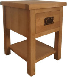 Home Furniture Group Oak Lamp Table Rustic Fully Assembled Side Table With Drawer And Shelf