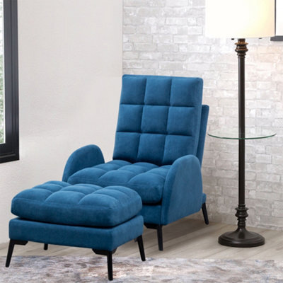 Darphe Leisure Recliner Armchair And Ottoman Set With Footstool Metal Legs - image 1