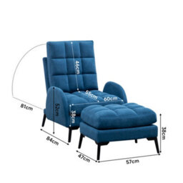 Darphe Leisure Recliner Armchair And Ottoman Set With Footstool Metal Legs - thumbnail 4