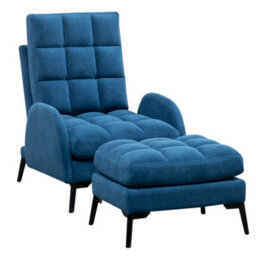Darphe Leisure Recliner Armchair And Ottoman Set With Footstool Metal Legs - thumbnail 2