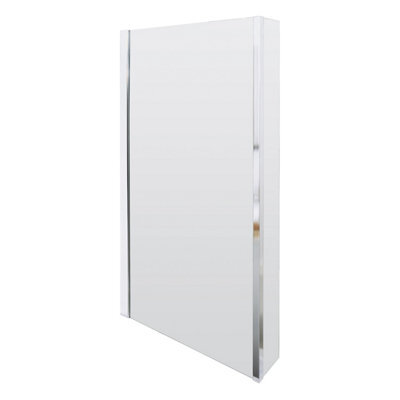 Balterley Contemporary Chrome 6mm Toughened Safety Glass Reversible L-Shaped Bath Screen Fixed - image 1