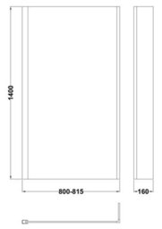 Balterley Contemporary Chrome 6mm Toughened Safety Glass Reversible L-Shaped Bath Screen Fixed - thumbnail 8
