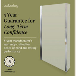 Balterley Contemporary Chrome 6mm Toughened Safety Glass Reversible L-Shaped Bath Screen Fixed - thumbnail 4