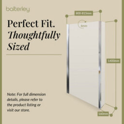 Balterley Contemporary Chrome 6mm Toughened Safety Glass Reversible L-Shaped Bath Screen Fixed - thumbnail 5