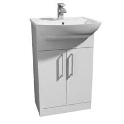 Clifton Bathroom 550mm Vanity Unit With Basin - White - (Innocent) Brassware Not Included - thumbnail 1