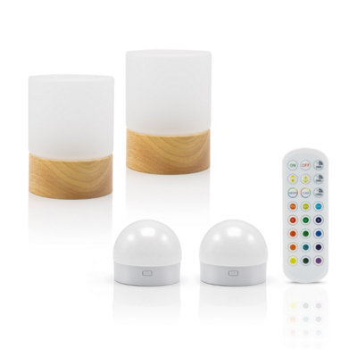 Auraglow Omniance Elara Rechargeable Wireless Table Lamp With Remote - 2 Lamps, 2 Light Sources, 1 Remote - image 1