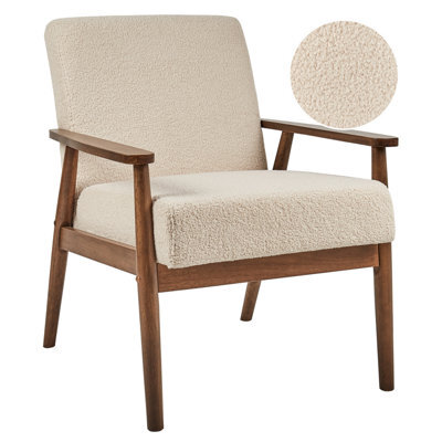 Beliani Armchair Esrum Boucle Dark Brown/ Beige - image 1