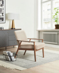 Beliani Armchair Esrum Boucle Dark Brown/ Beige - thumbnail 2