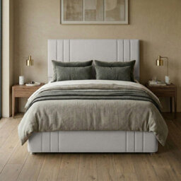 "Slumbre Rio Plush Velvet Divan Bed, 50"" Headboard, & Footboard - 5Ft Kingsize - Silver - 4 Drawers" - thumbnail 1