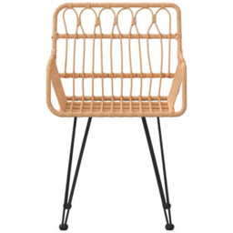 Garden Chairs 2 Pcs With Armrest 56X64X80 Cm Pe Rattan - thumbnail 4