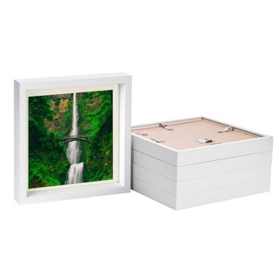 "Nicola Spring 10 X 10"" Photo Frames - Ivory Mount 3D Photo Frame Picture Frame Box Portrait Display Case & Spacer 8 X 8"" Mount X5" - image 1