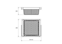GTV Elite Rattan Basket - Wardrobe Organiser - 600mm, Graphite - thumbnail 2